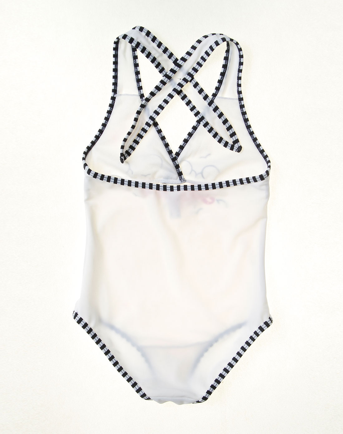 女童白色时尚泳衣