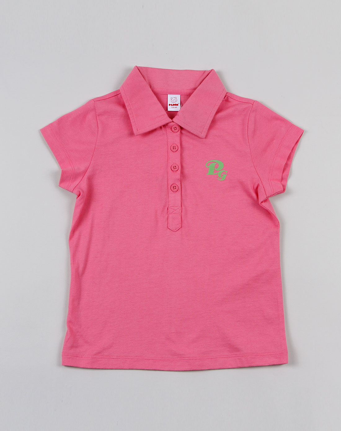 女童粉色时尚短袖polo衫