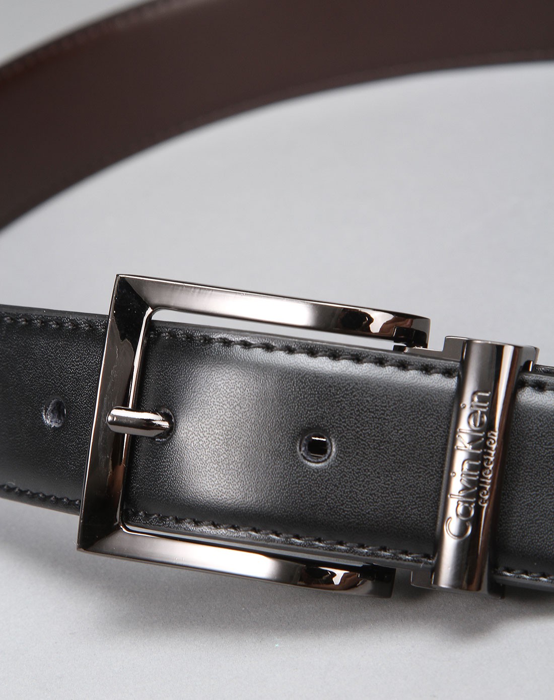 calvin klein collection精品专场男款黑棕色皮带n02b30ick014-b/b