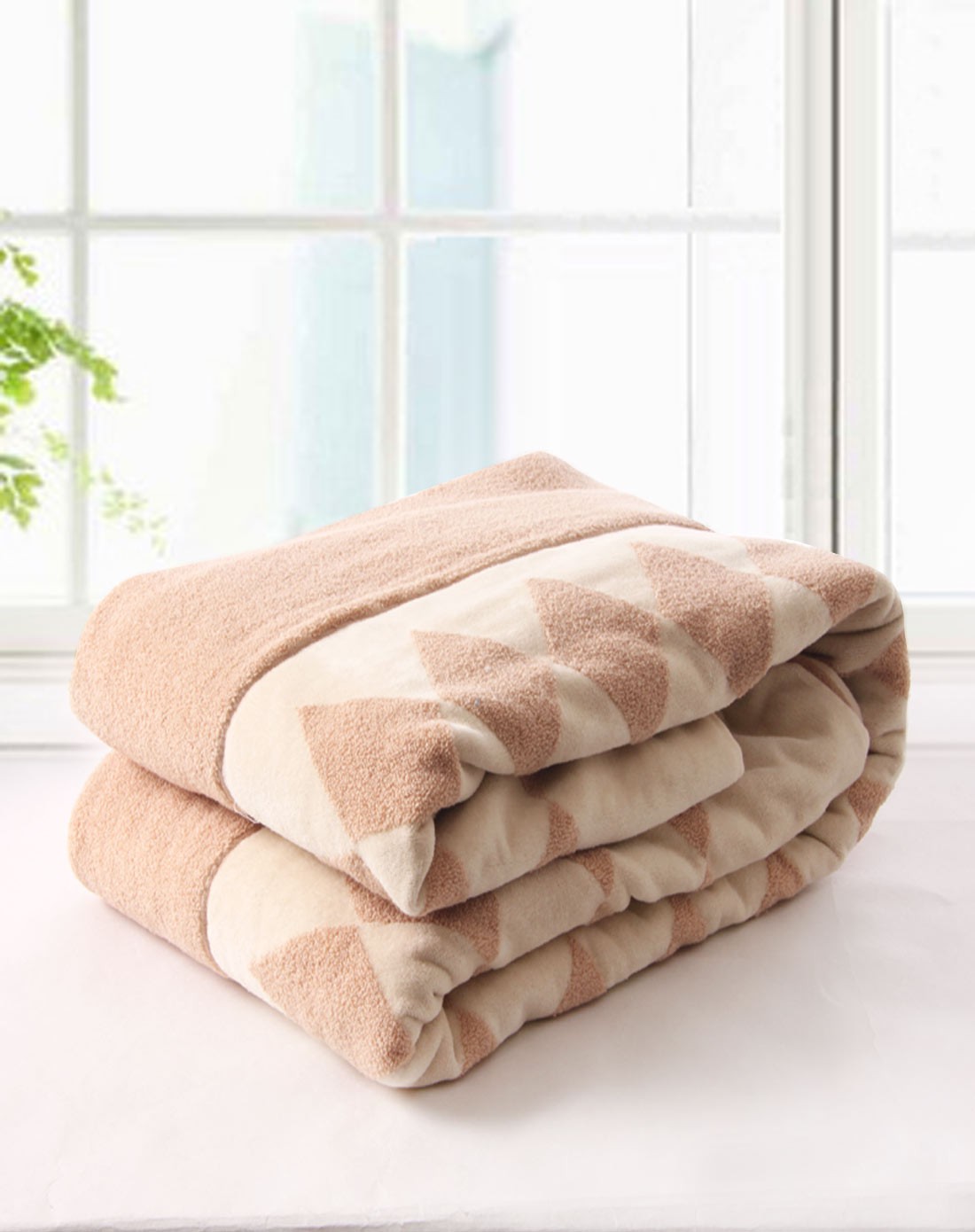 纯棉毛巾被 无捻柔软 加厚 棕色