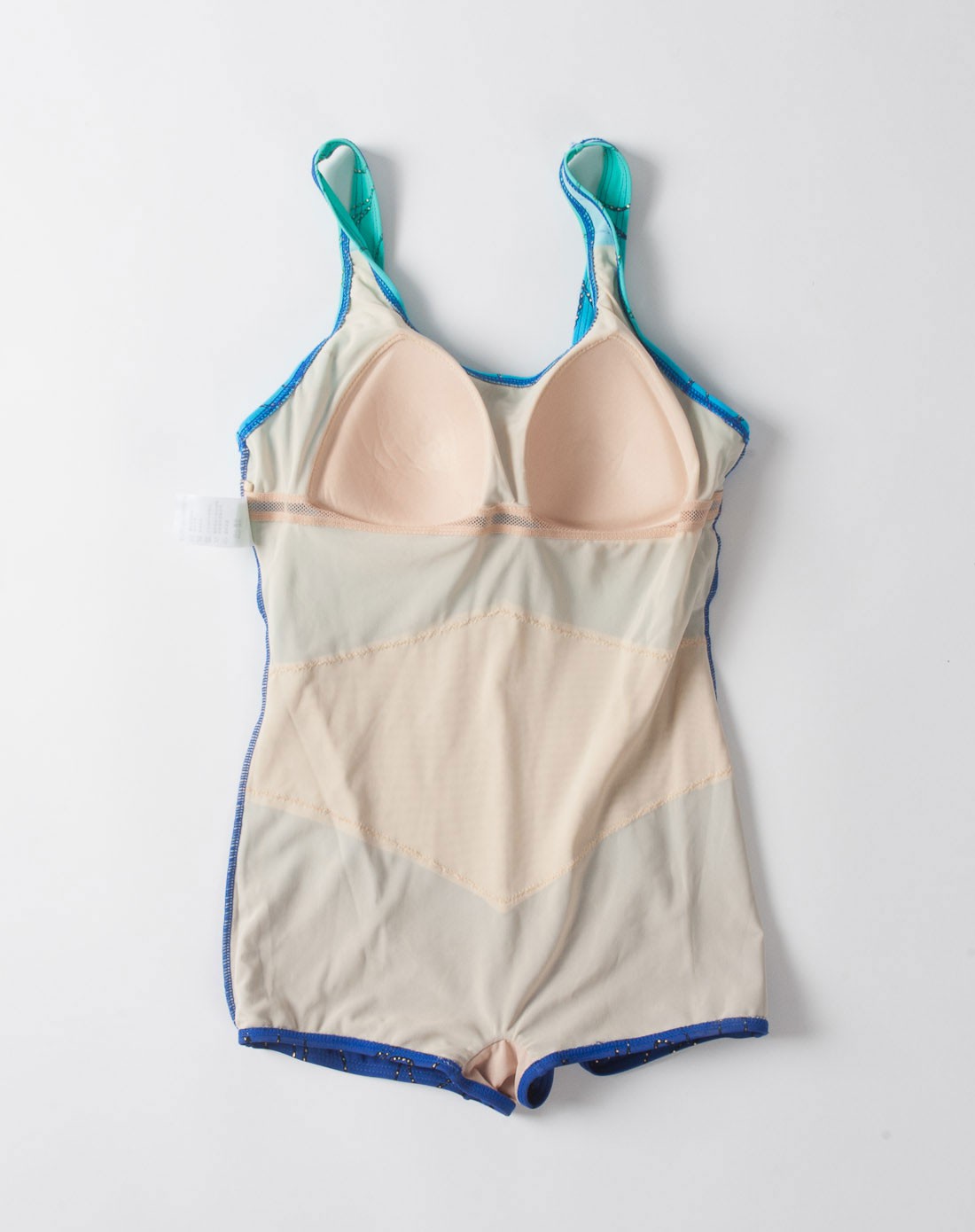 女士蓝色高档烫金连体泳装