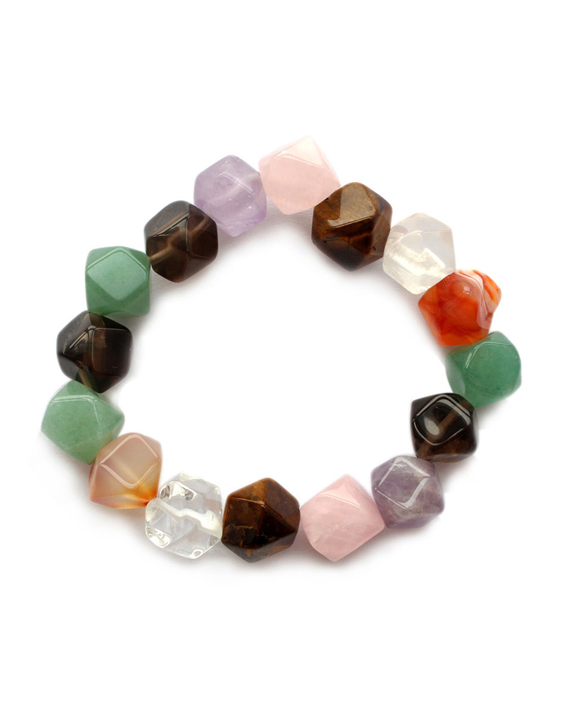 云雅彩宝五行石异性切角手链