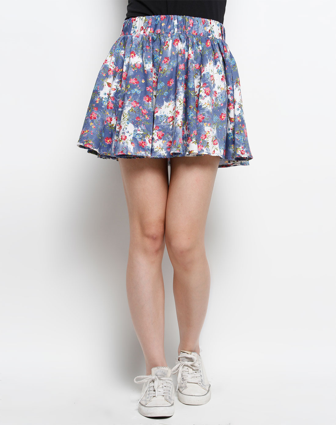 蓝色时尚碎花短裙