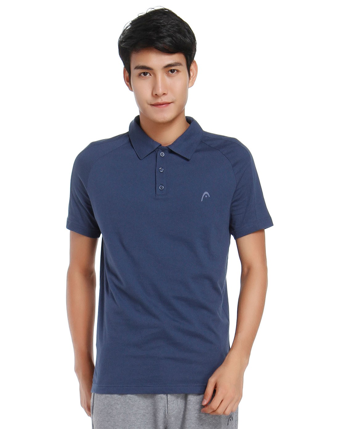 纯棉 男款藏蓝色短袖polo衫 经典百搭