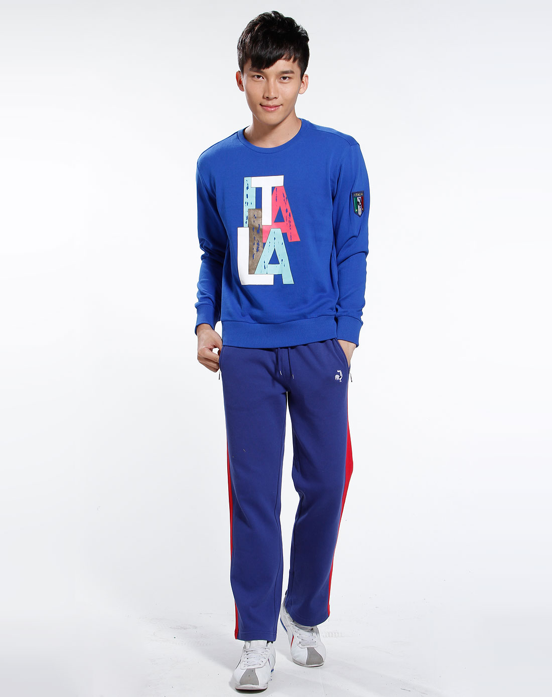 大公鸡big rooster蓝色印字长袖卫衣brwt161069-2_唯品会