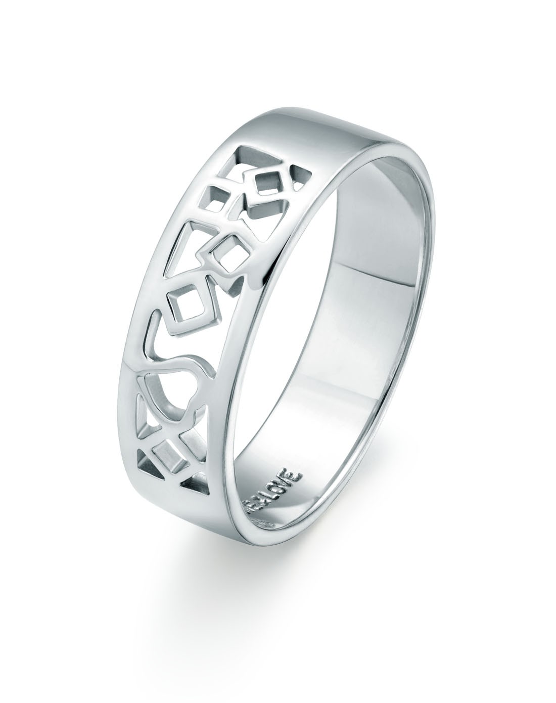 925银电镀白金&百分百的爱情侣对戒男款