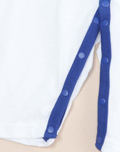 男童拼接时尚白蓝色长袖连体衣