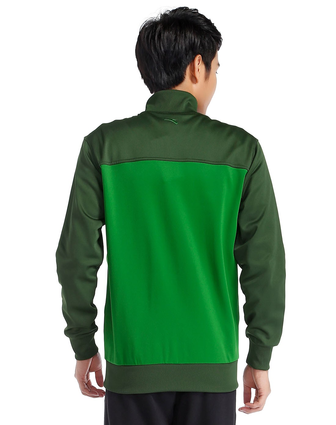 男款黛绿色针织长袖外套 柔软舒适拼色