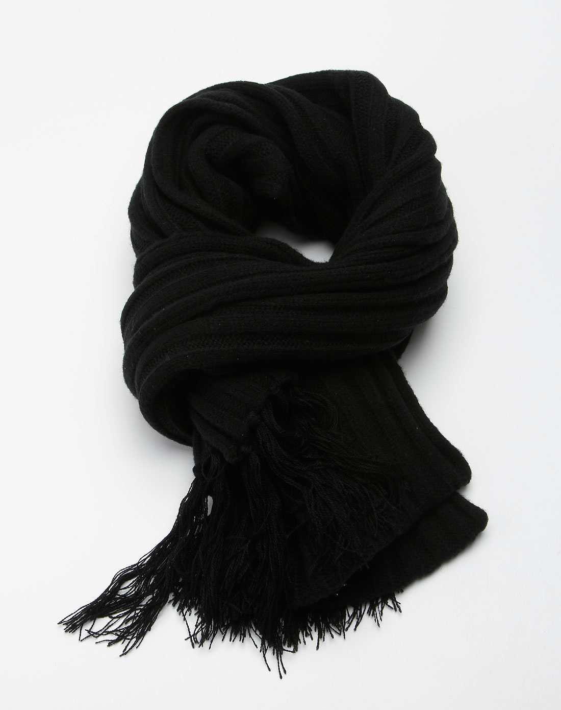 黑色针织时尚围巾