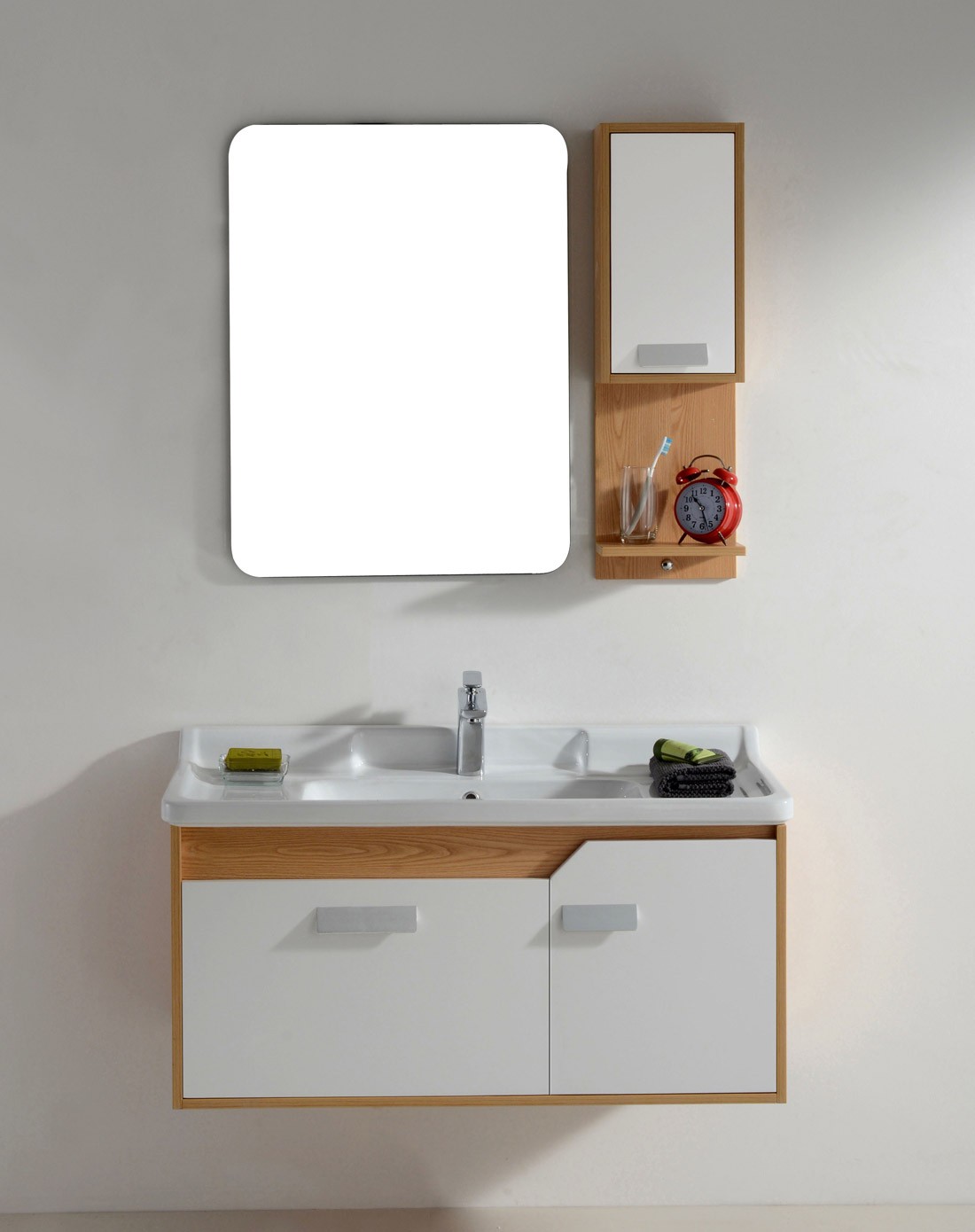 1米现代新款实木浴室柜带侧柜jy8912