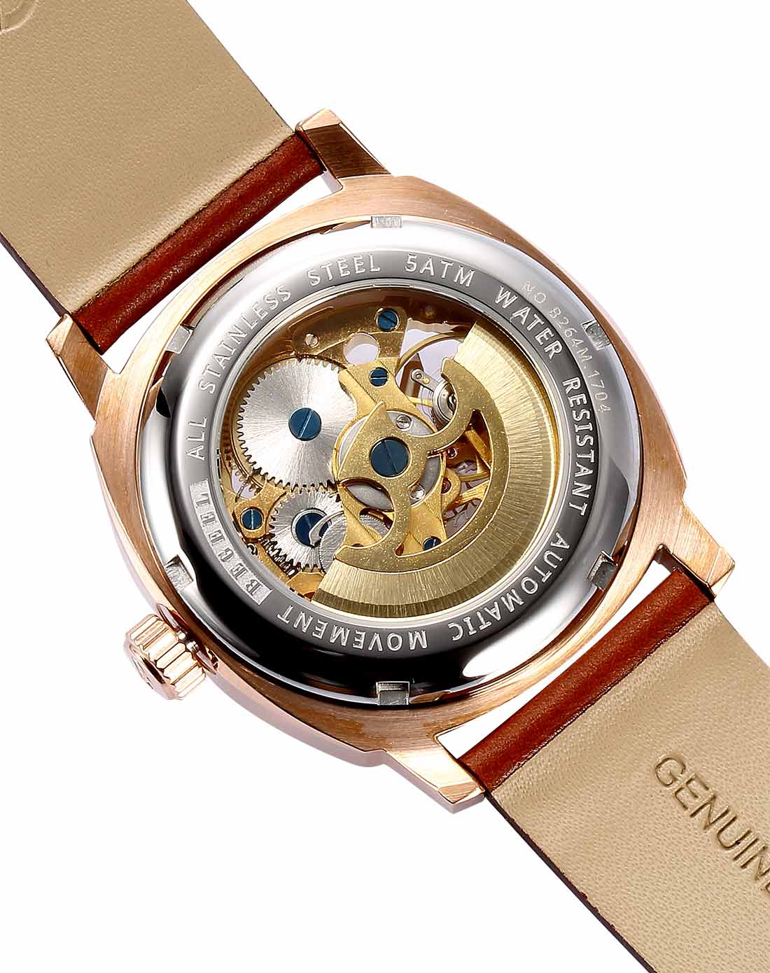 宾爵begeel12颗天然真钻机械镂空真皮防水男表b264m-m2_唯品会