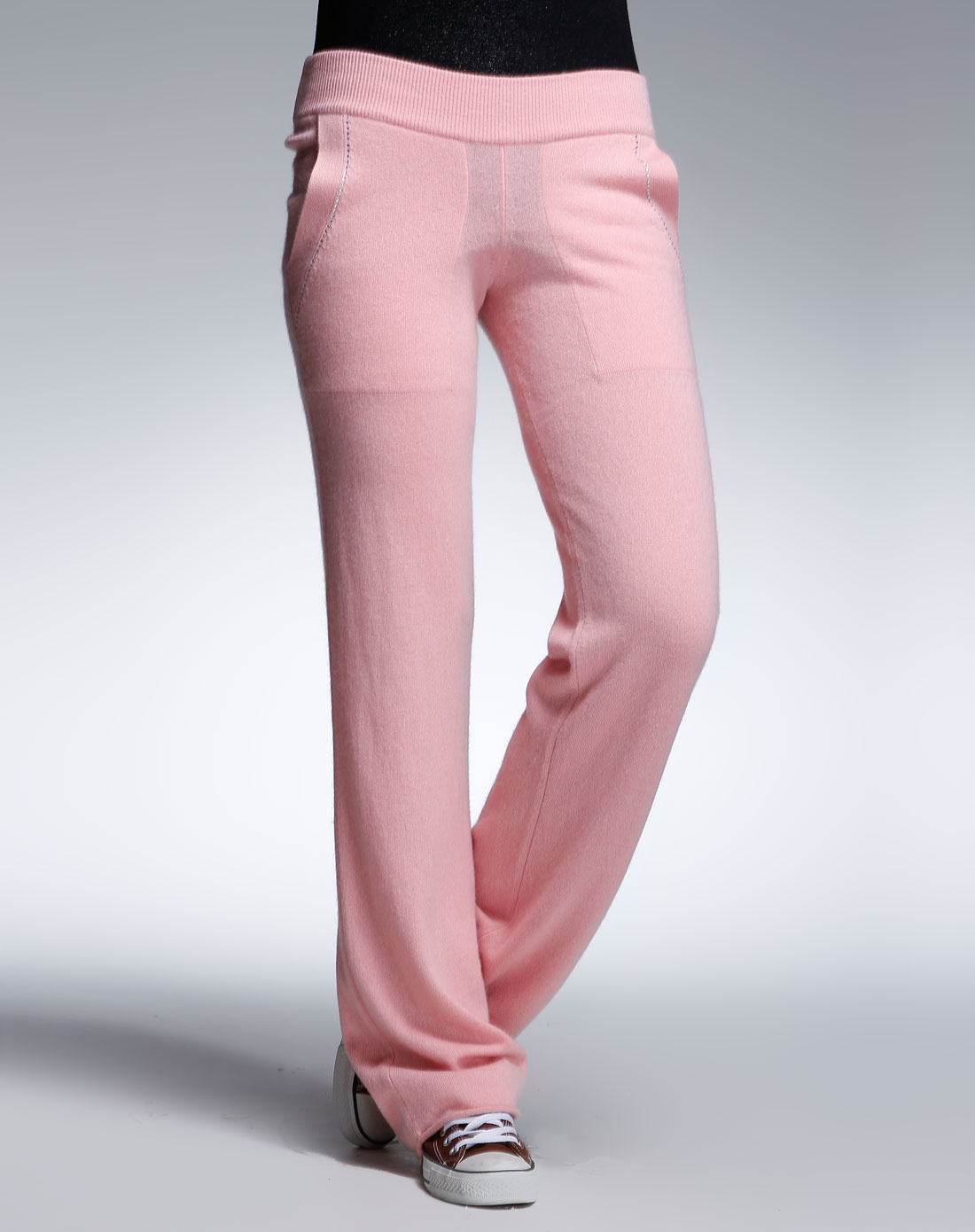 女款淡粉色运动长裤