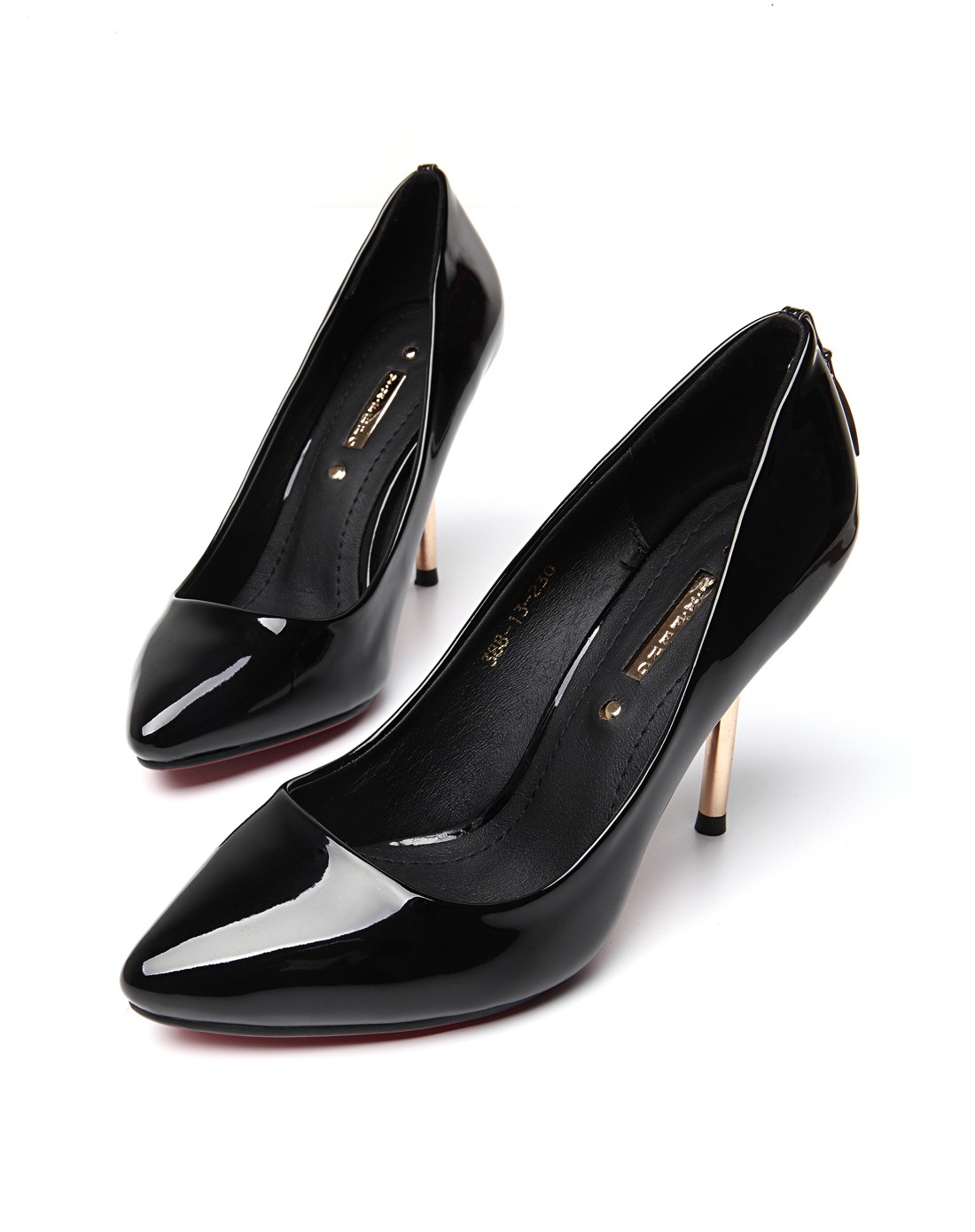 14年新款 定制超细金属跟夜店高跟鞋-黑色