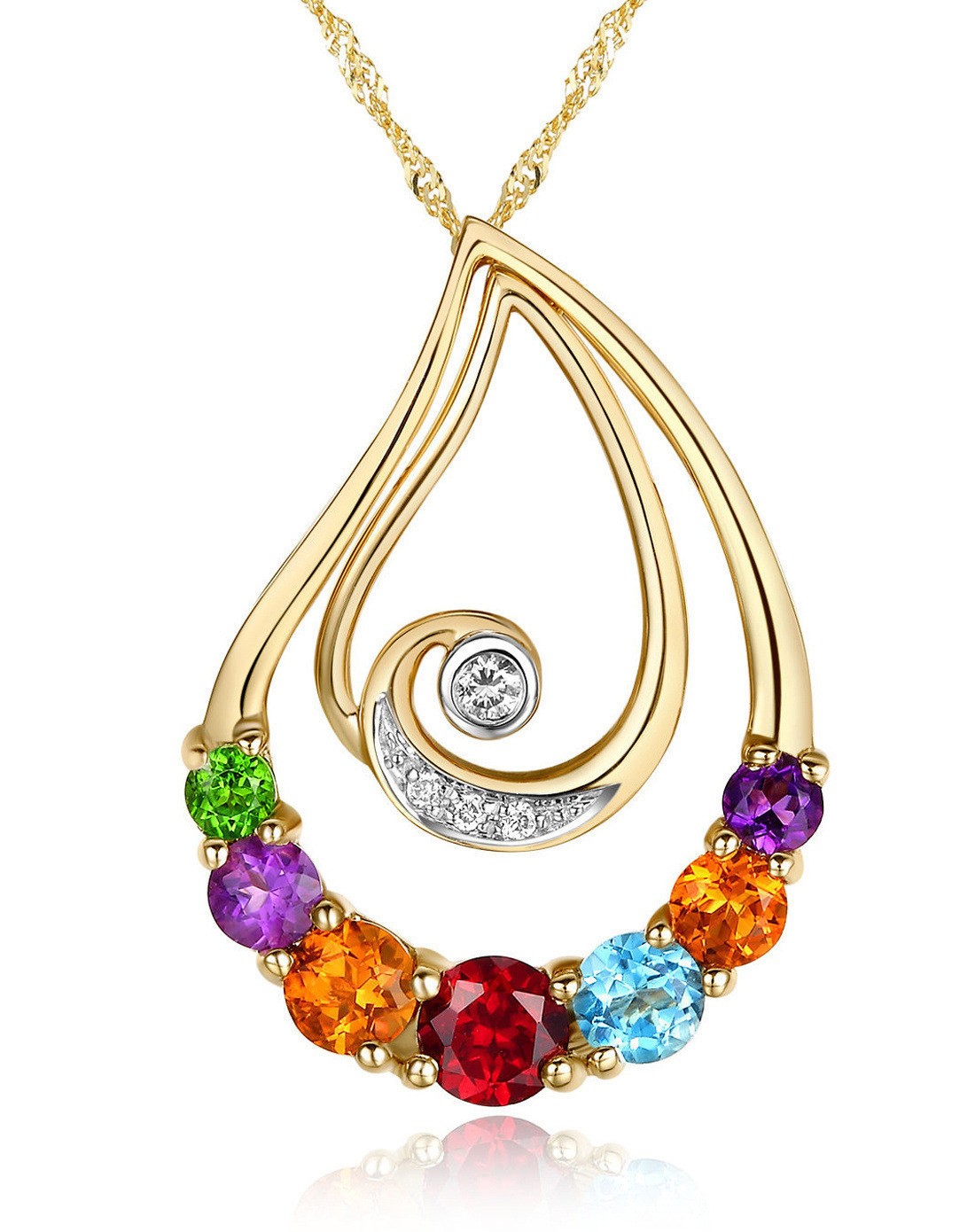 esv系列 心悦 一款四戴天然彩宝吊坠