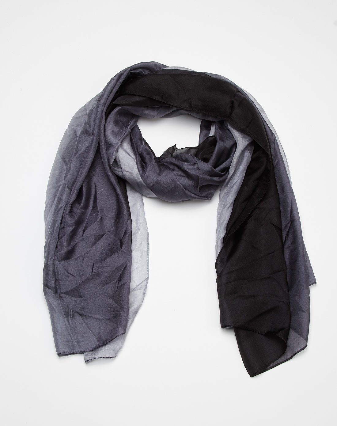 灰色渐变挑染围巾