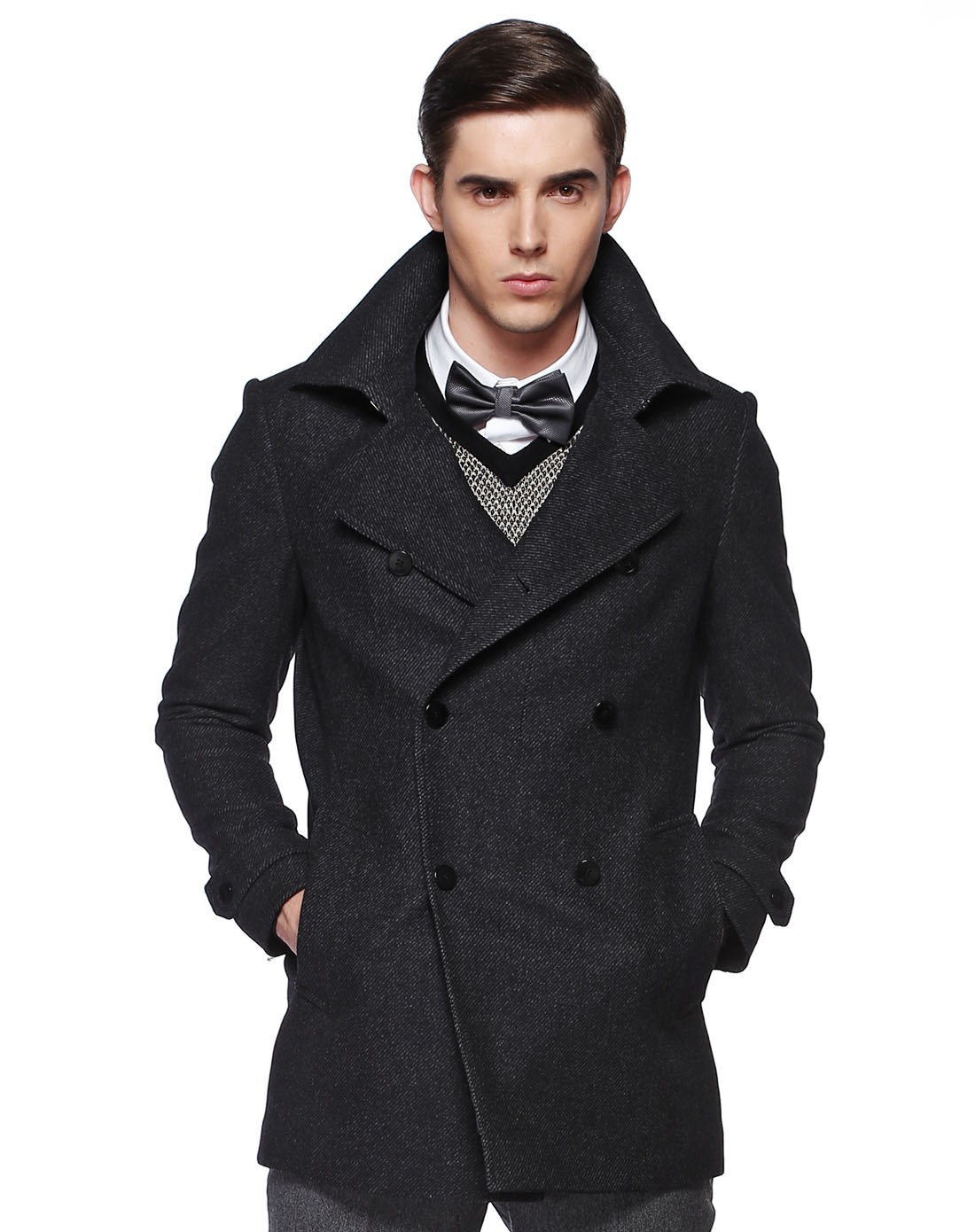 liu·jo uomo男装专场-黑色经典大方长袖外套