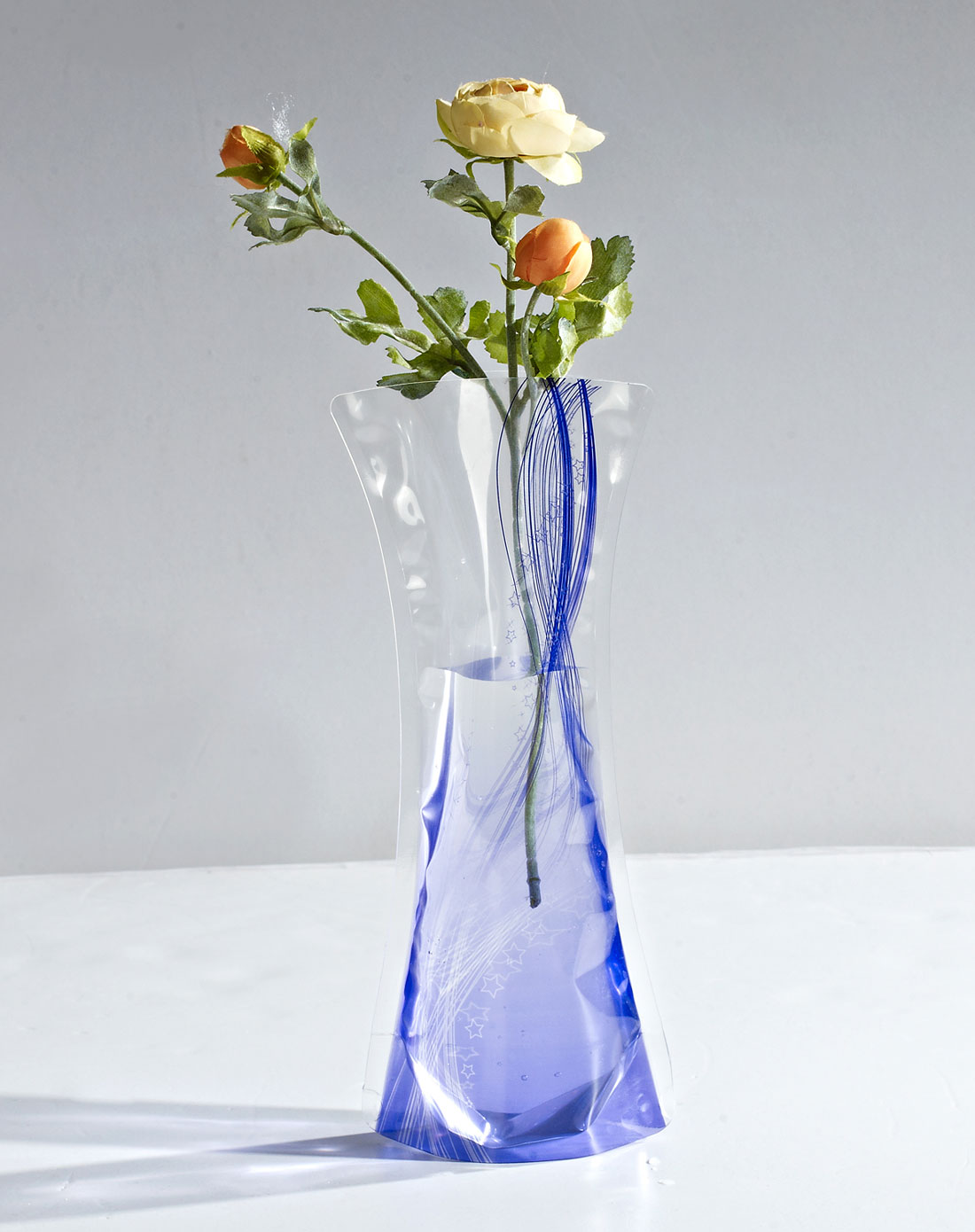 流线时尚折叠塑料花瓶(紫)