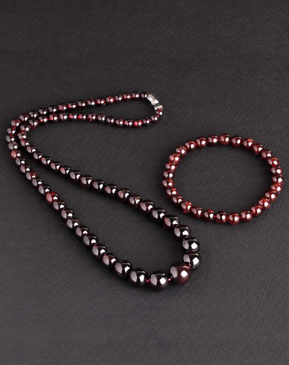 女款2a级石榴石手链塔链套装附证书