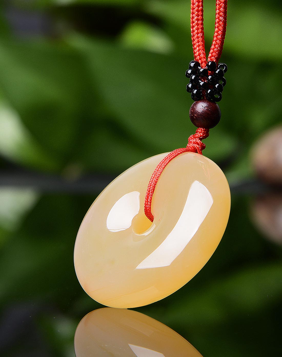 冰种黄玉髓平安扣吊坠男女通用(附证书)