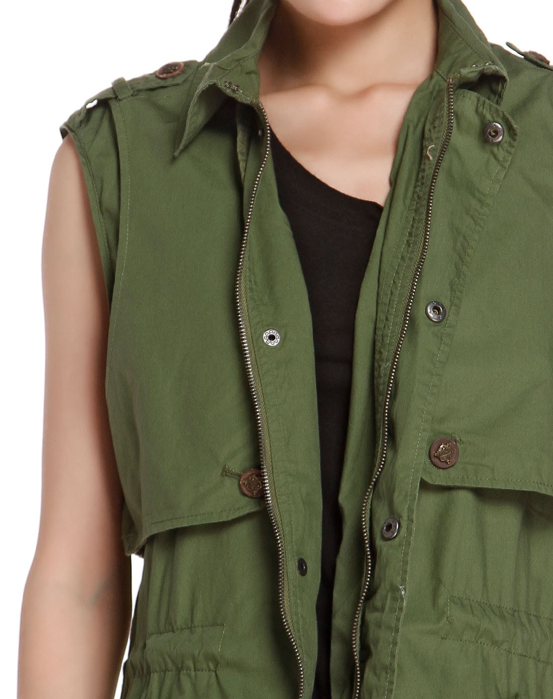 个性潮流绿色马甲