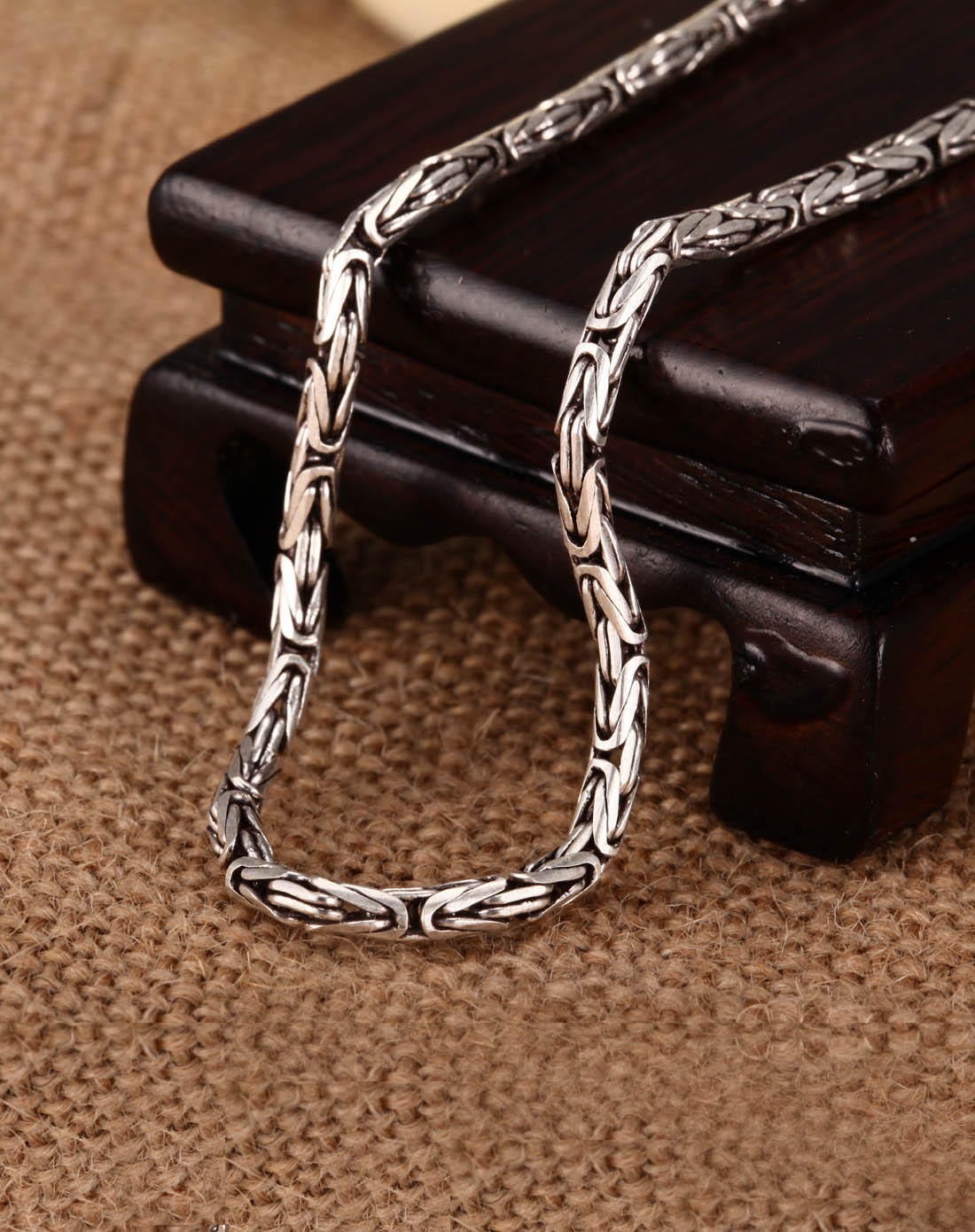 925纯银项链 平安纹男士项链