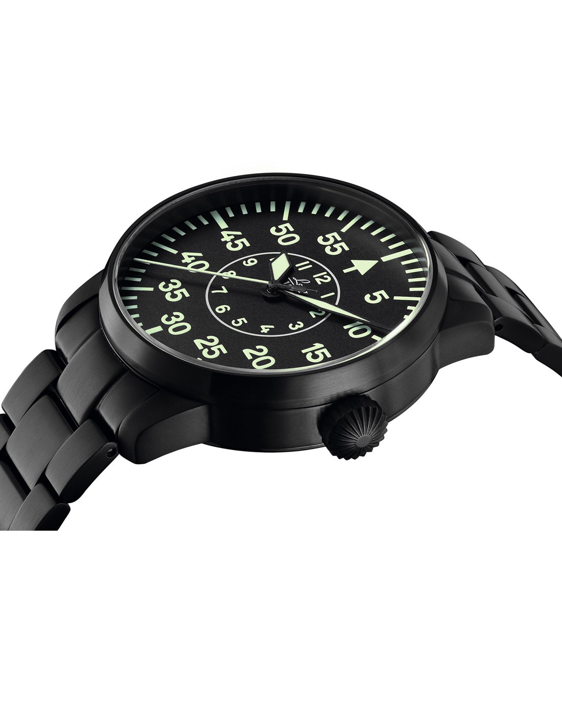 德国名表 朗坤laco 飞行员系列 黑色钢带 男款机械表