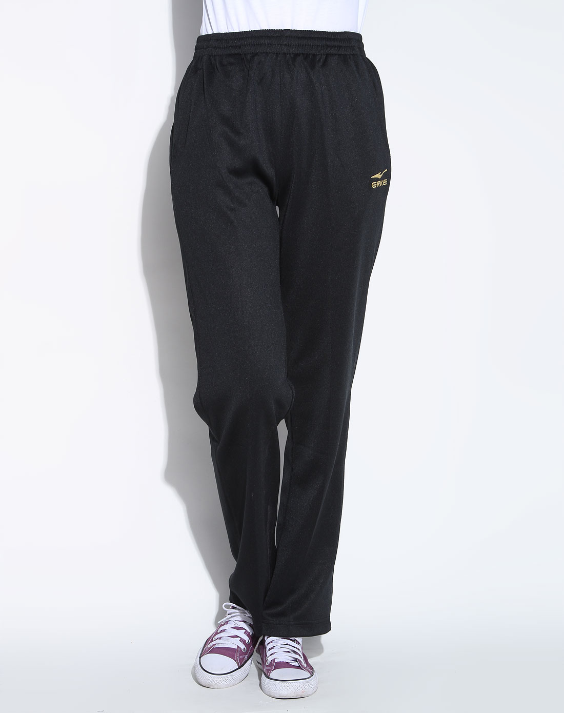 女款黑色时尚网球系列时尚针织长裤