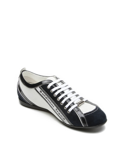 baldinini trend意大利进口蓝白色舒适平跟系带休闲鞋