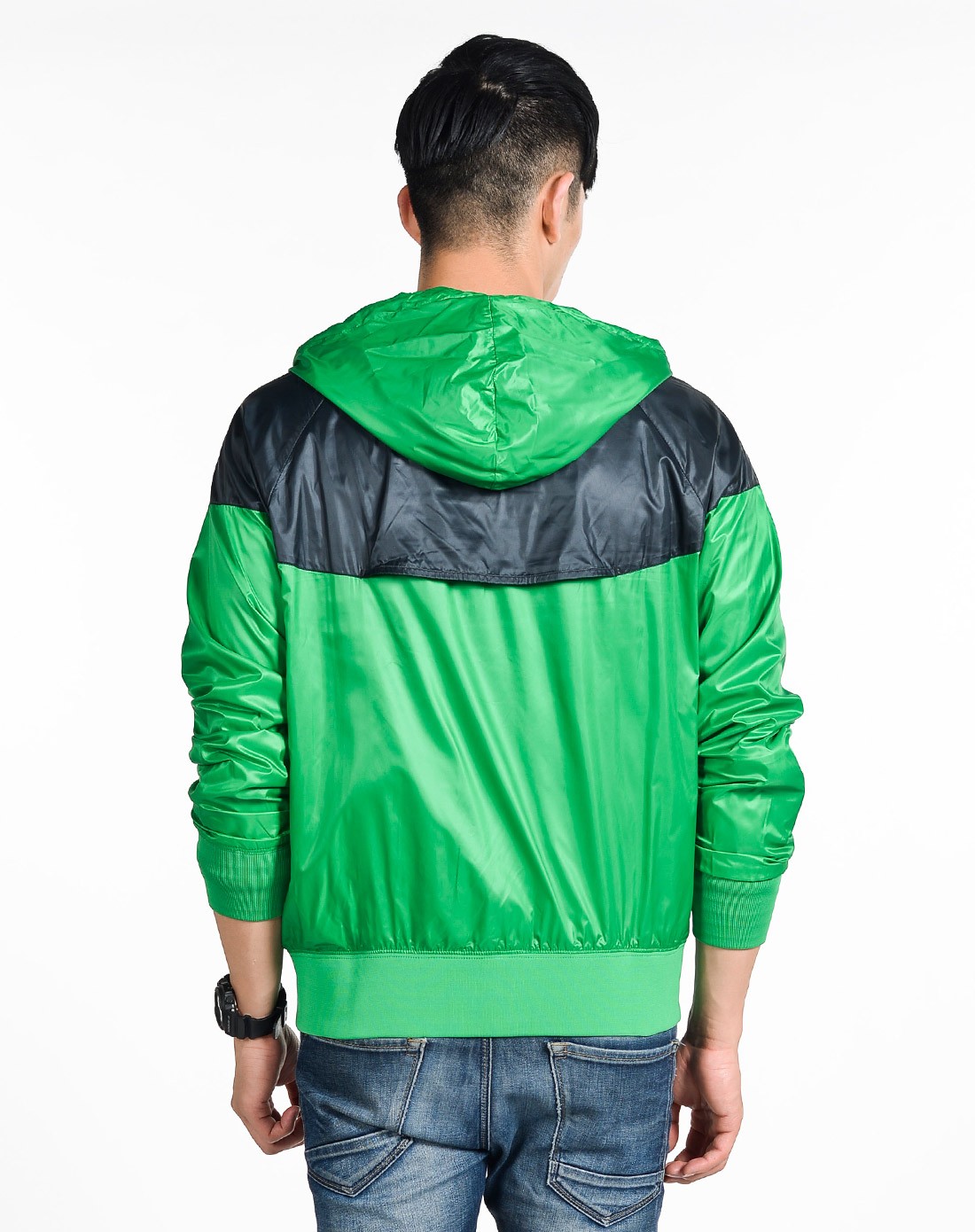 耐克nike 男子绿色训练连帽茄克