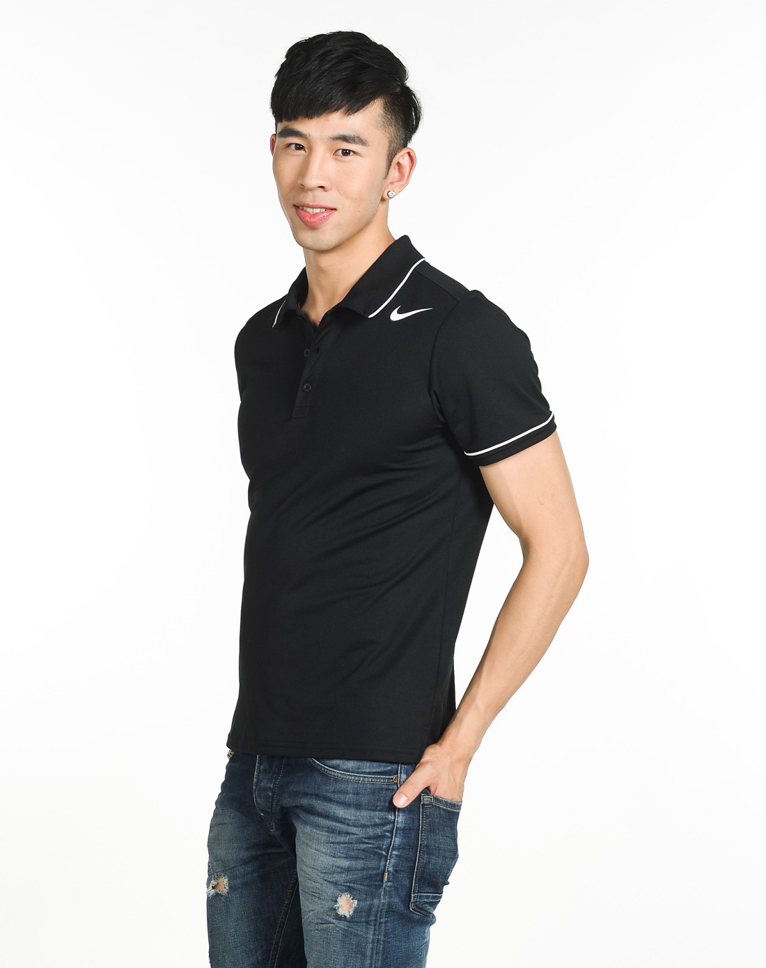 耐克nike男款黑色网球系列短袖polo衫523111-010_唯品会