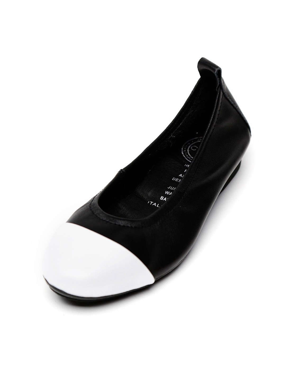 酷丽coey女鞋专场 > 【14年新品】黑色舒适牛皮拼接平跟女单鞋