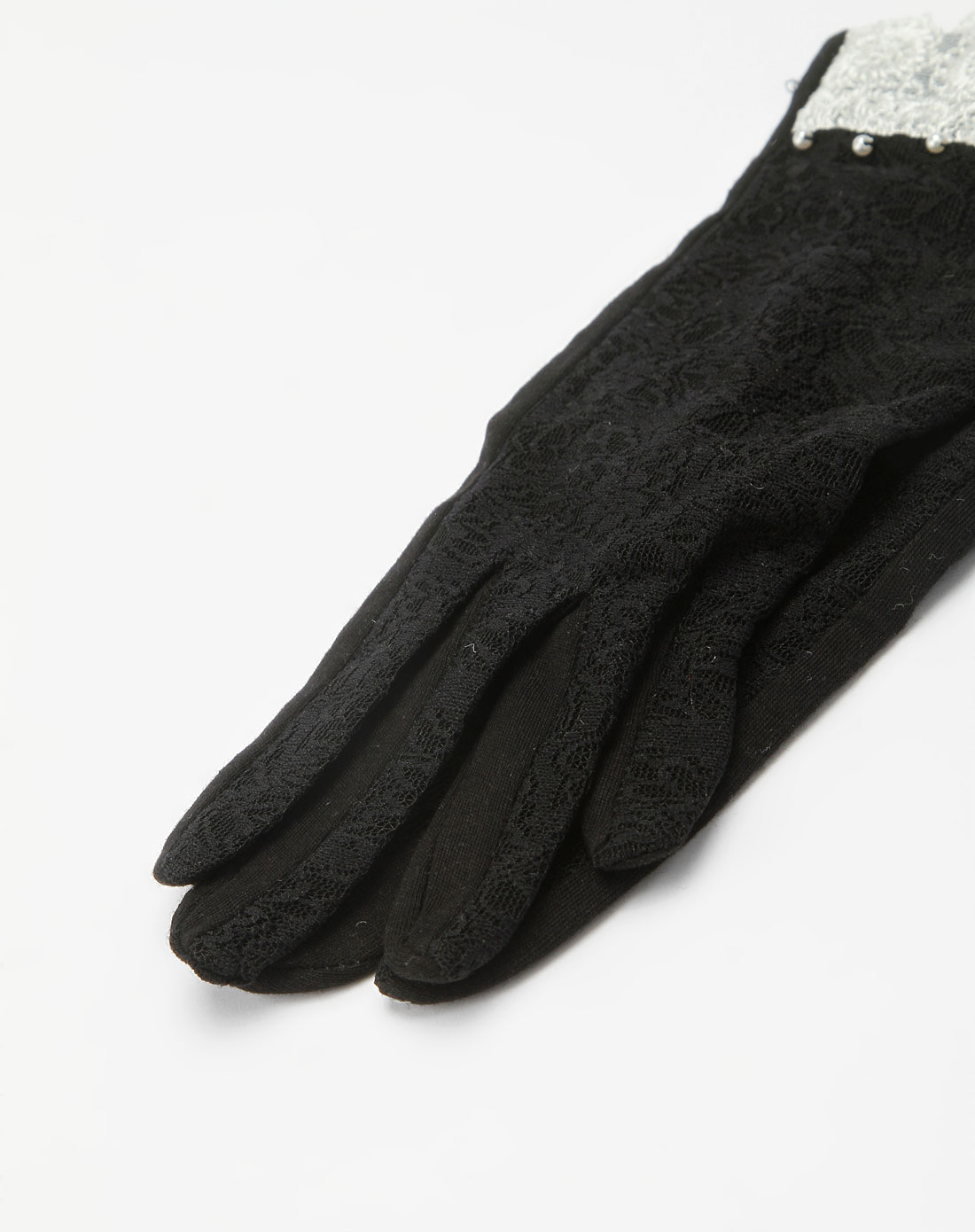 女款短款黑丝蕾丝防紫外线手套