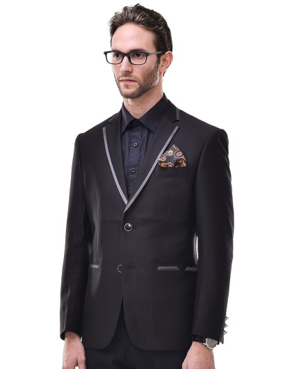 保罗威特黑色两扣韩版长袖西装pfcicajdf90990_唯品会