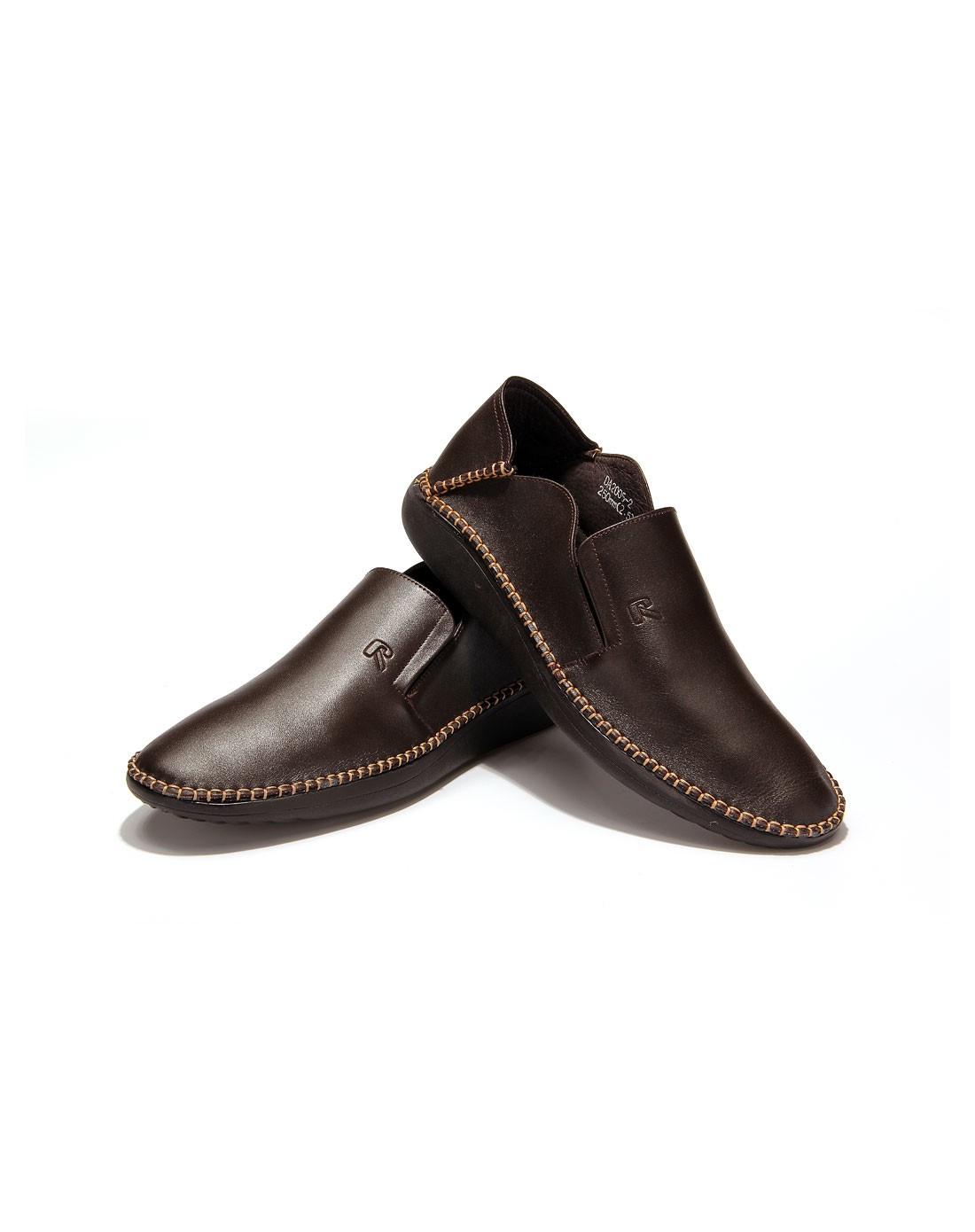 棕色商务休闲纳帕单鞋