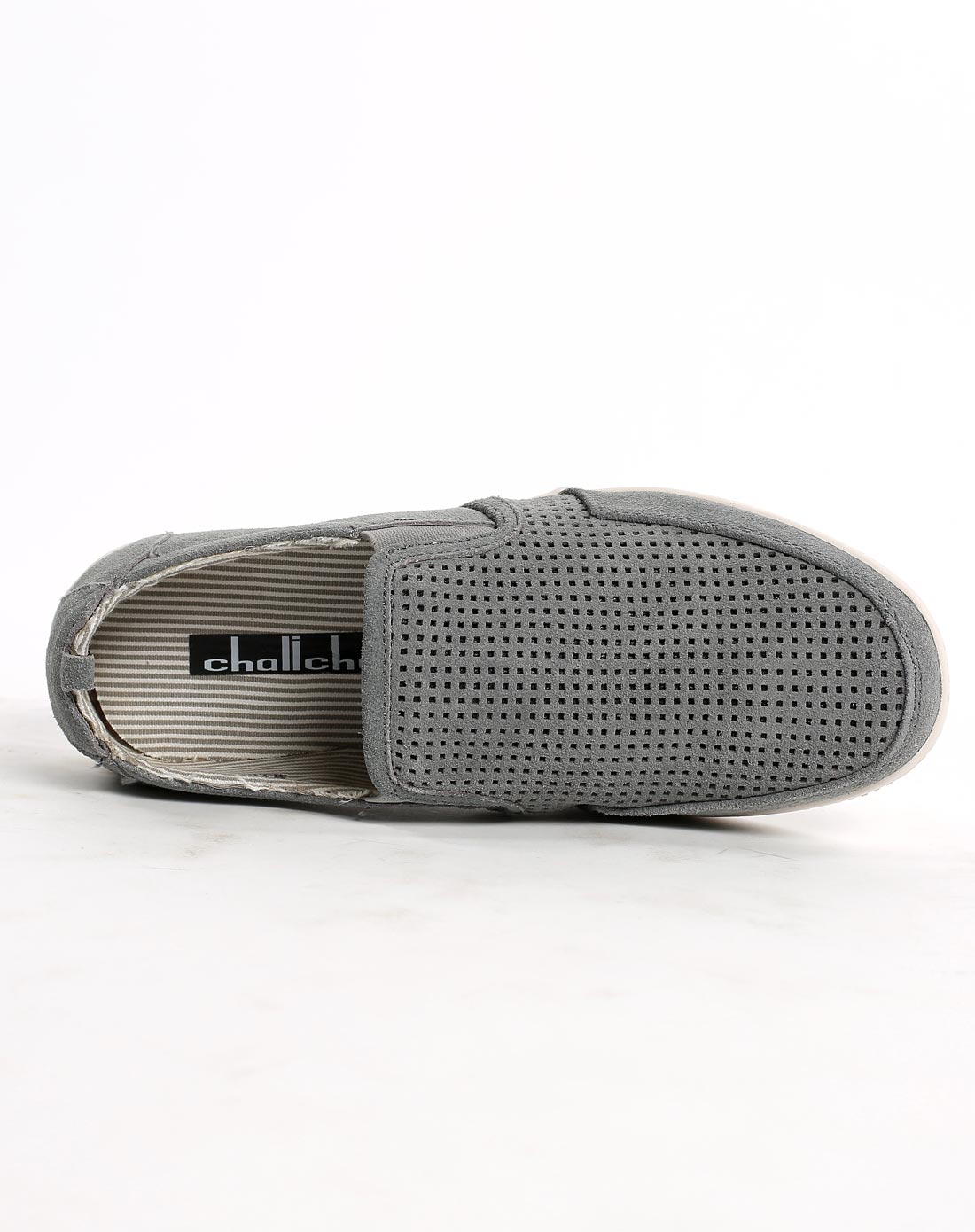 查理chali 优雅灰透气真皮男士休闲鞋