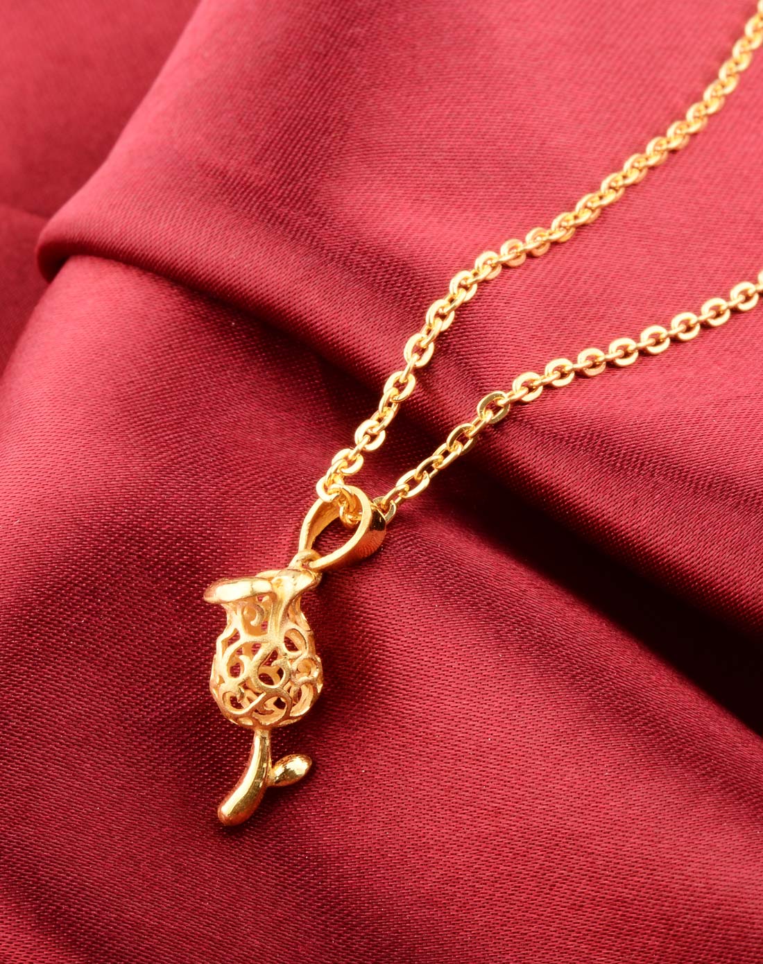 千足金黄金吊坠玫瑰rose(1.87克)