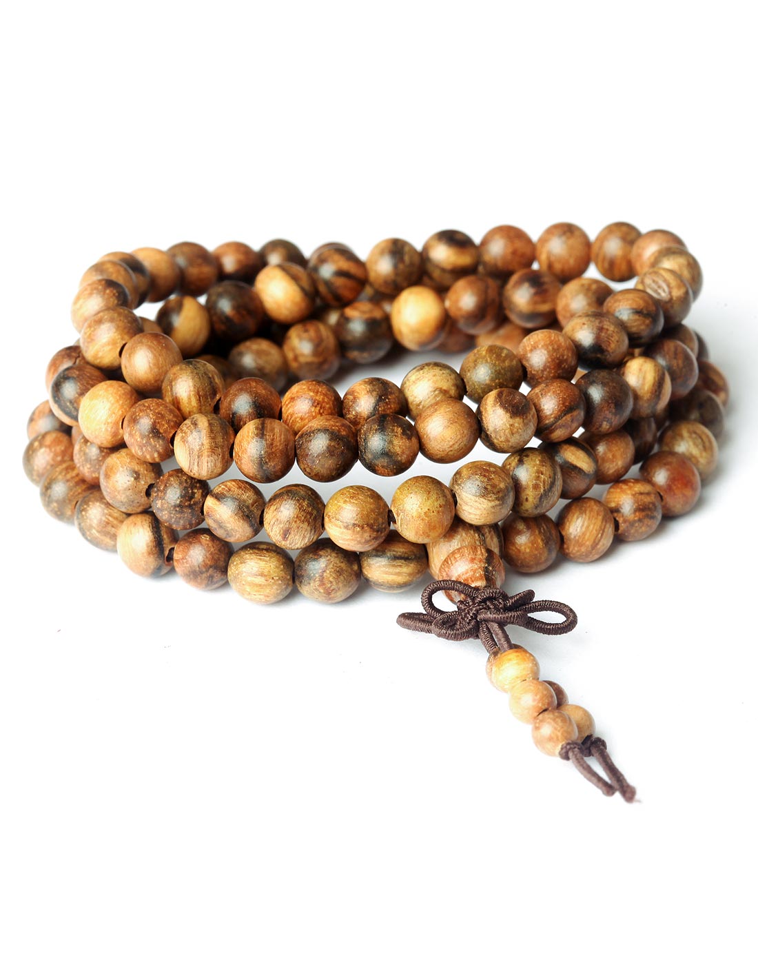天然花奇楠原木108颗手串