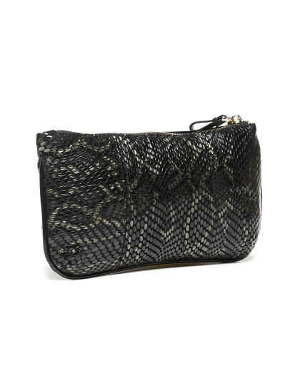 (特惠)时尚蟒蛇纹牛皮零钱包