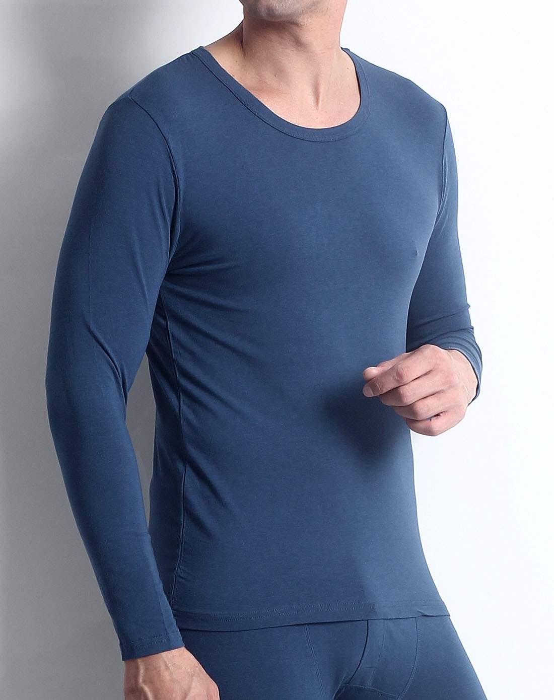 纤丝鸟秋冬男士内衣专场男款藏蓝色简约长袖内衣1133145_唯品会