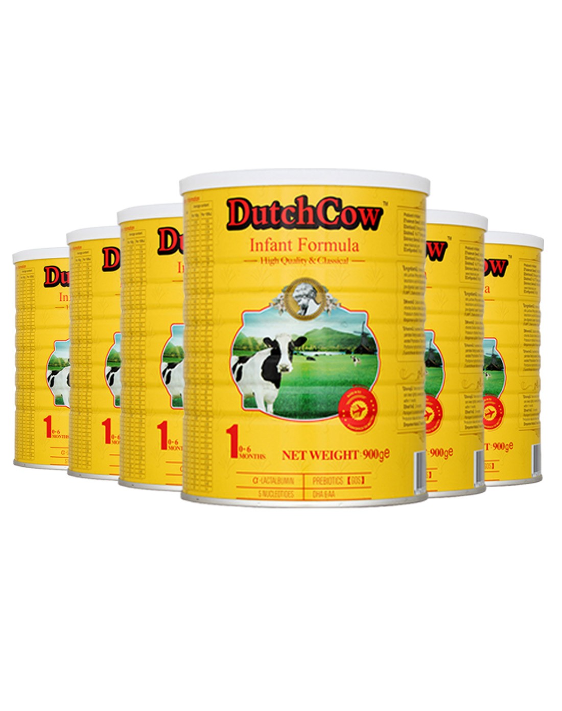 dutchcow荷兰乳牛婴儿配方奶粉1段900克*6罐