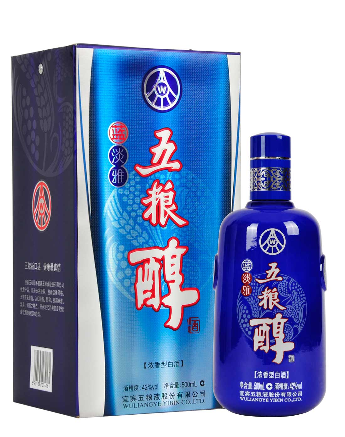 五粮液 五粮醇蓝淡雅42°浓香型白酒500ml