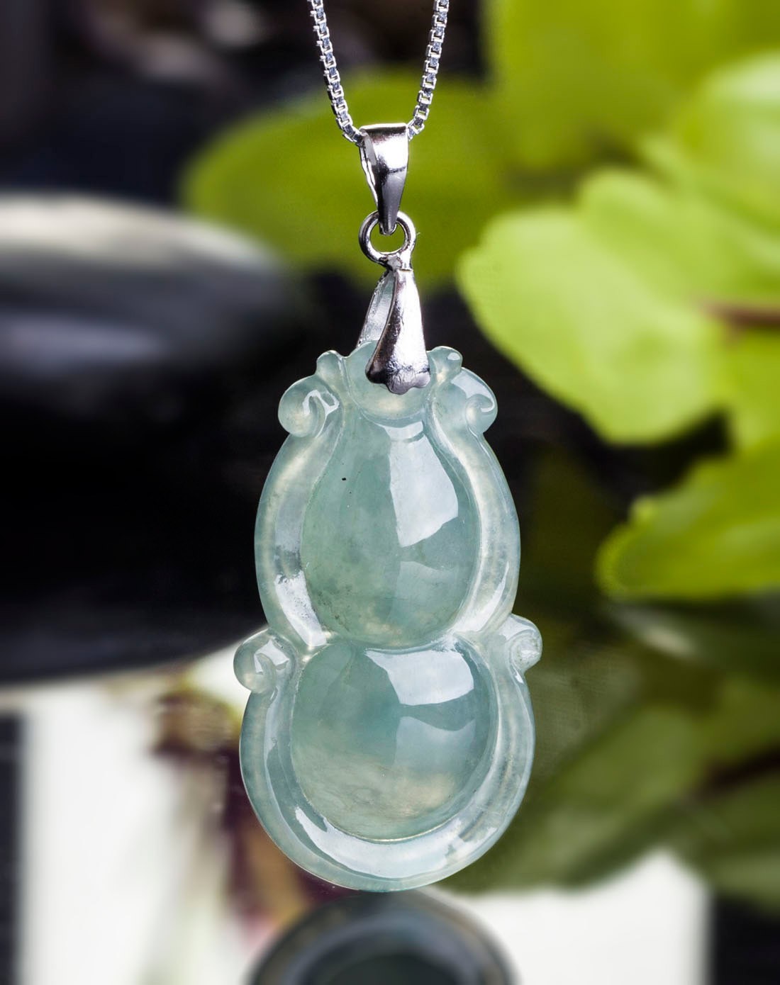 mary windsor高冰水润起光浅绿葫芦小件天然a货翡翠挂件(附国检证书)m