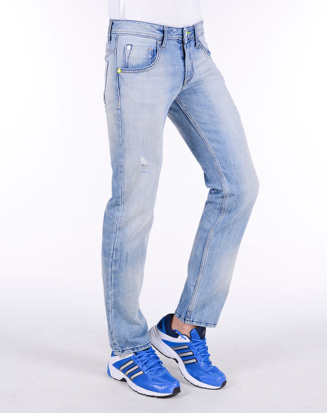 男款浅蓝色运动休闲系列牛仔裤