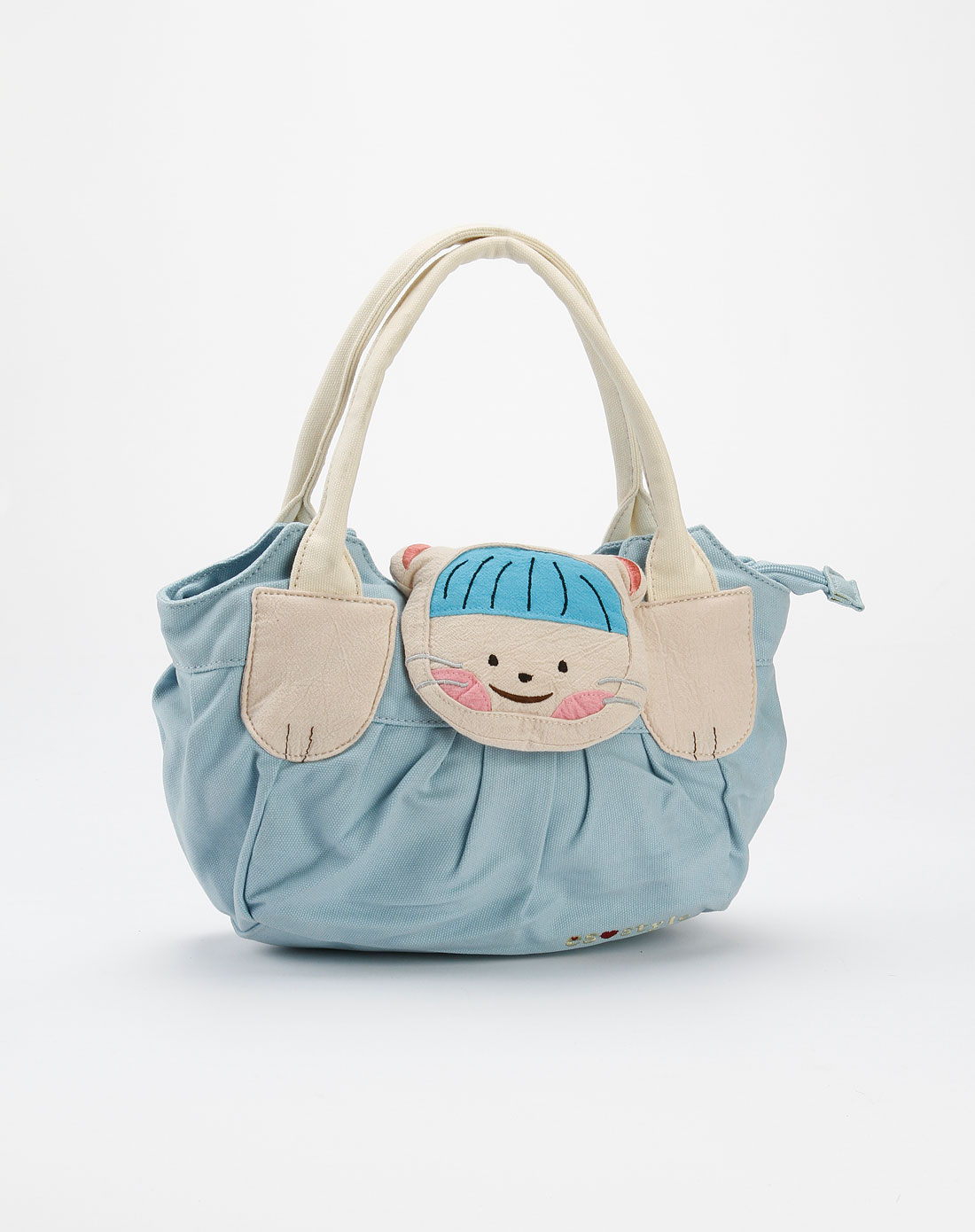 浅蓝/米色卡通时尚手提包