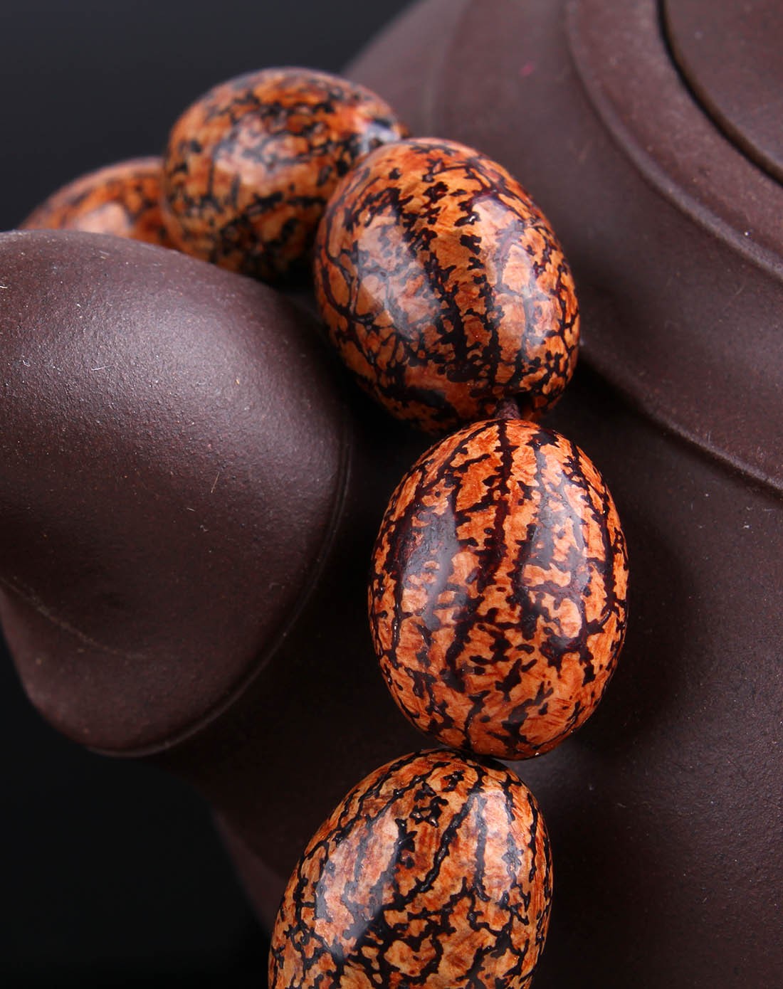 天然蜜瓜菩提筒珠手链