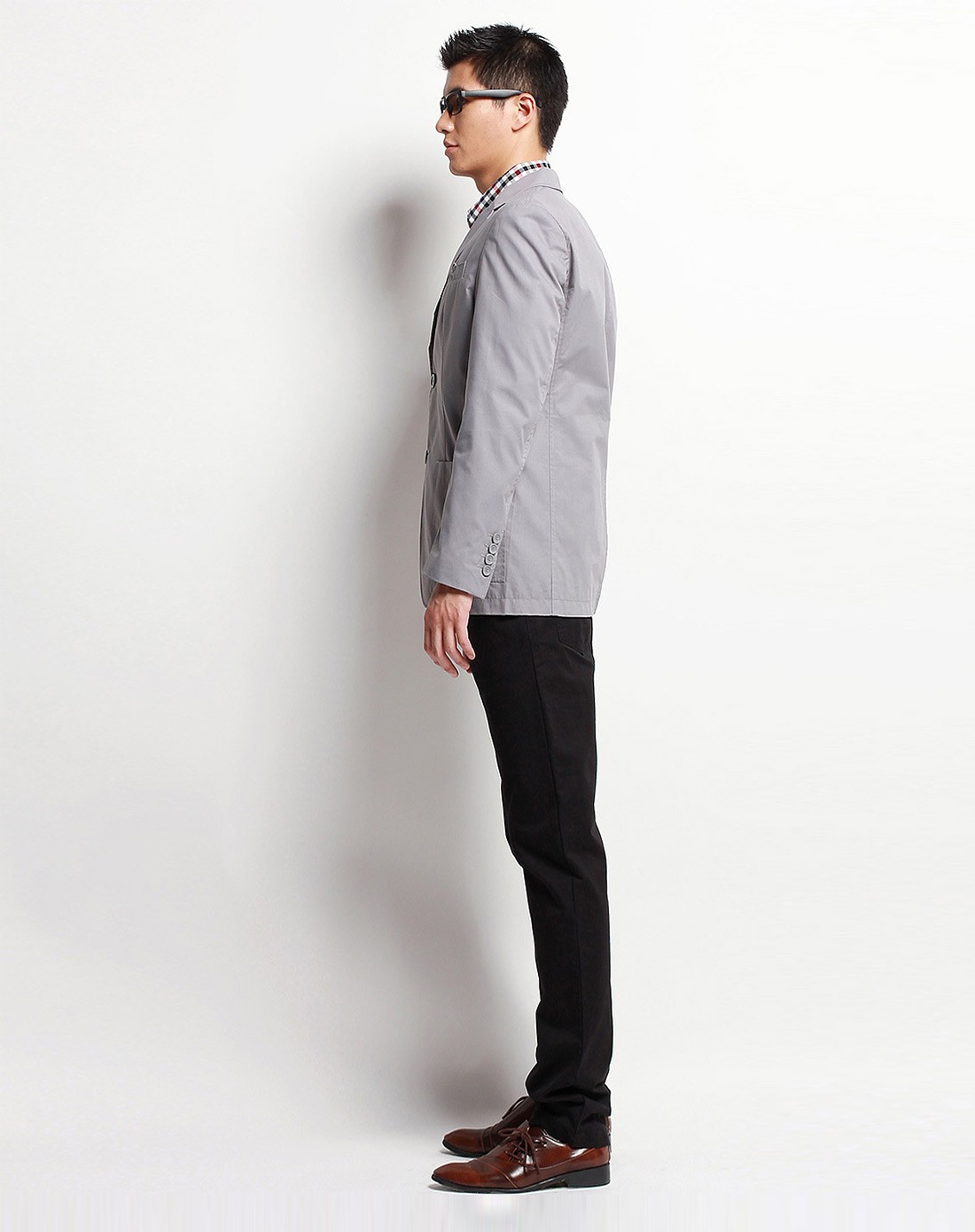 铅灰 男款修身韩版帅气西装