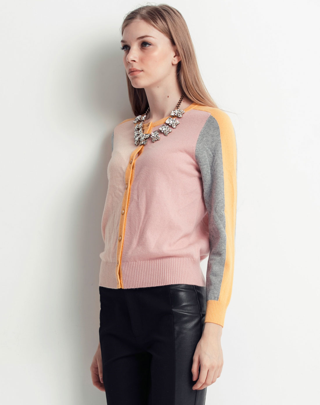 isabelle blanche女装粉色长袖羊绒毛衫isd9z03214_唯品会