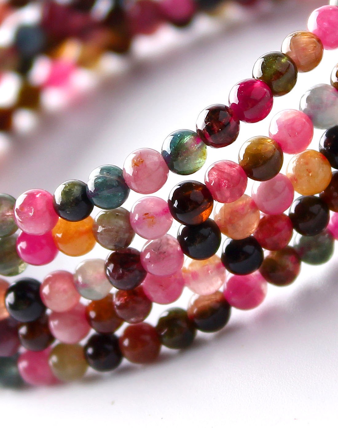 天然多彩碧玺串珠手链 附证书