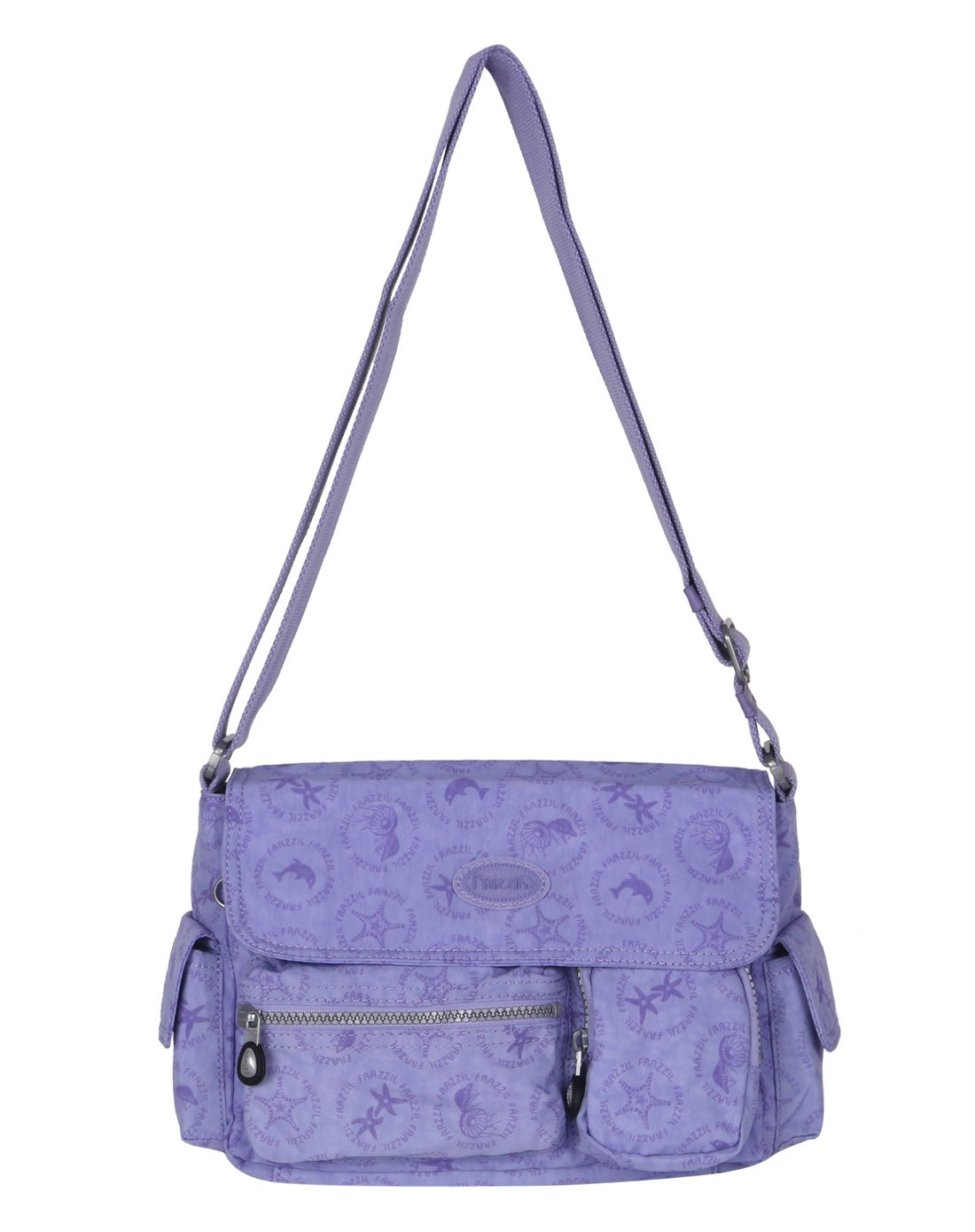 女款浅蓝紫印花时尚休闲生活防水斜挎