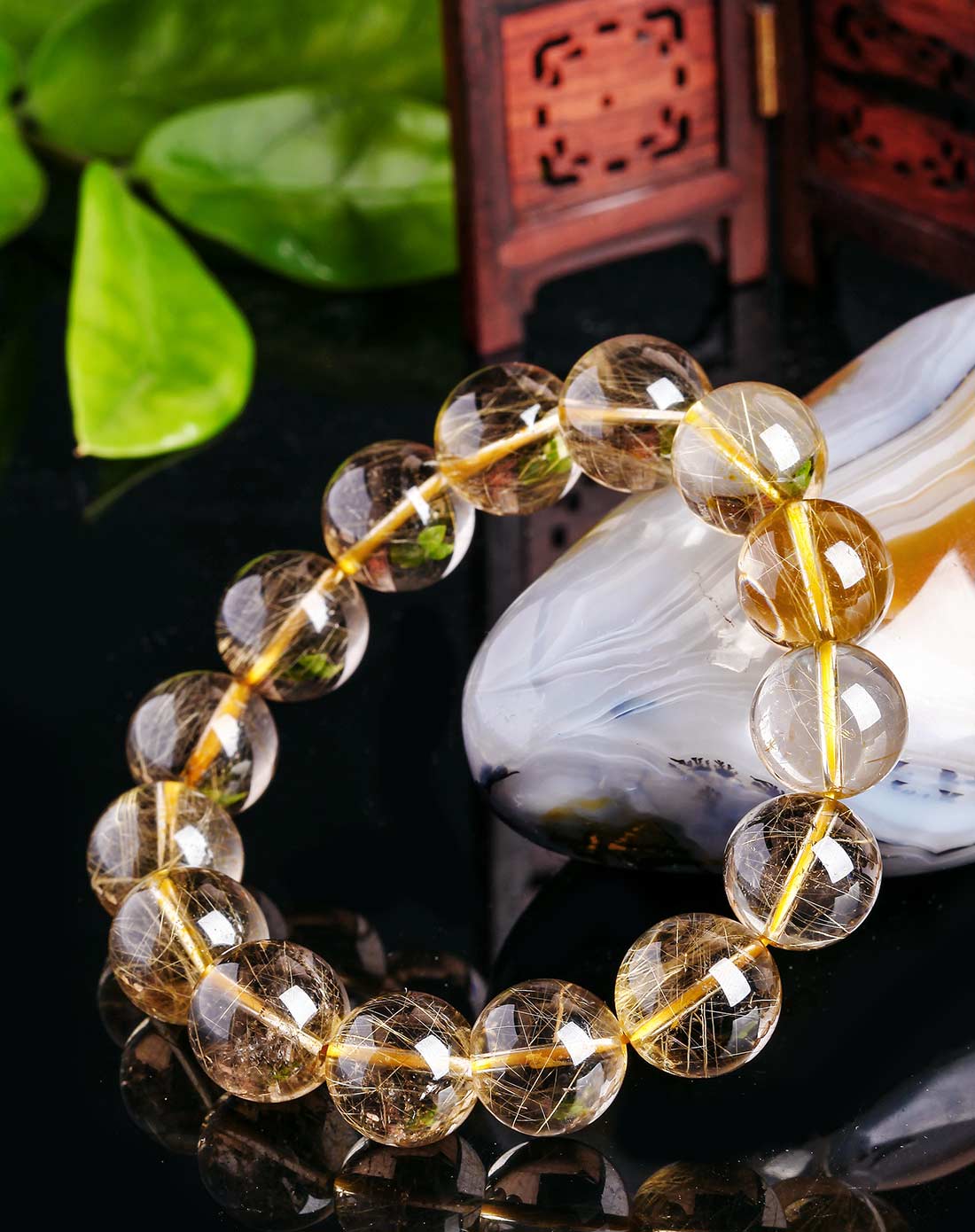 4a级金发金单圈手串附证书